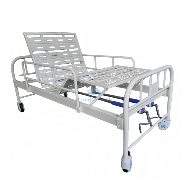 LEB-1218 Manual Medical Bed (with Side Rail and Caster)