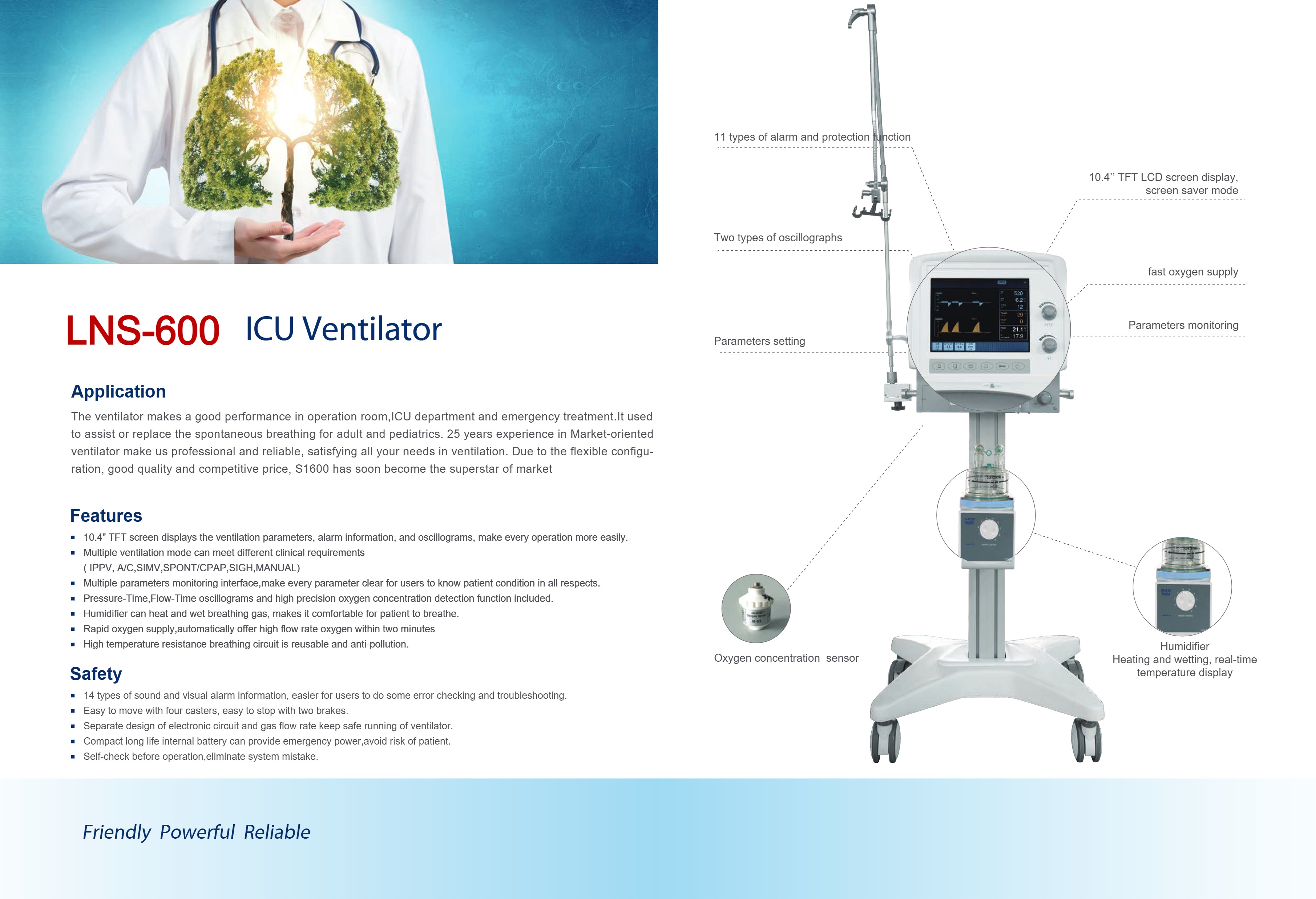 Ventilador de UCI LNS-600-2