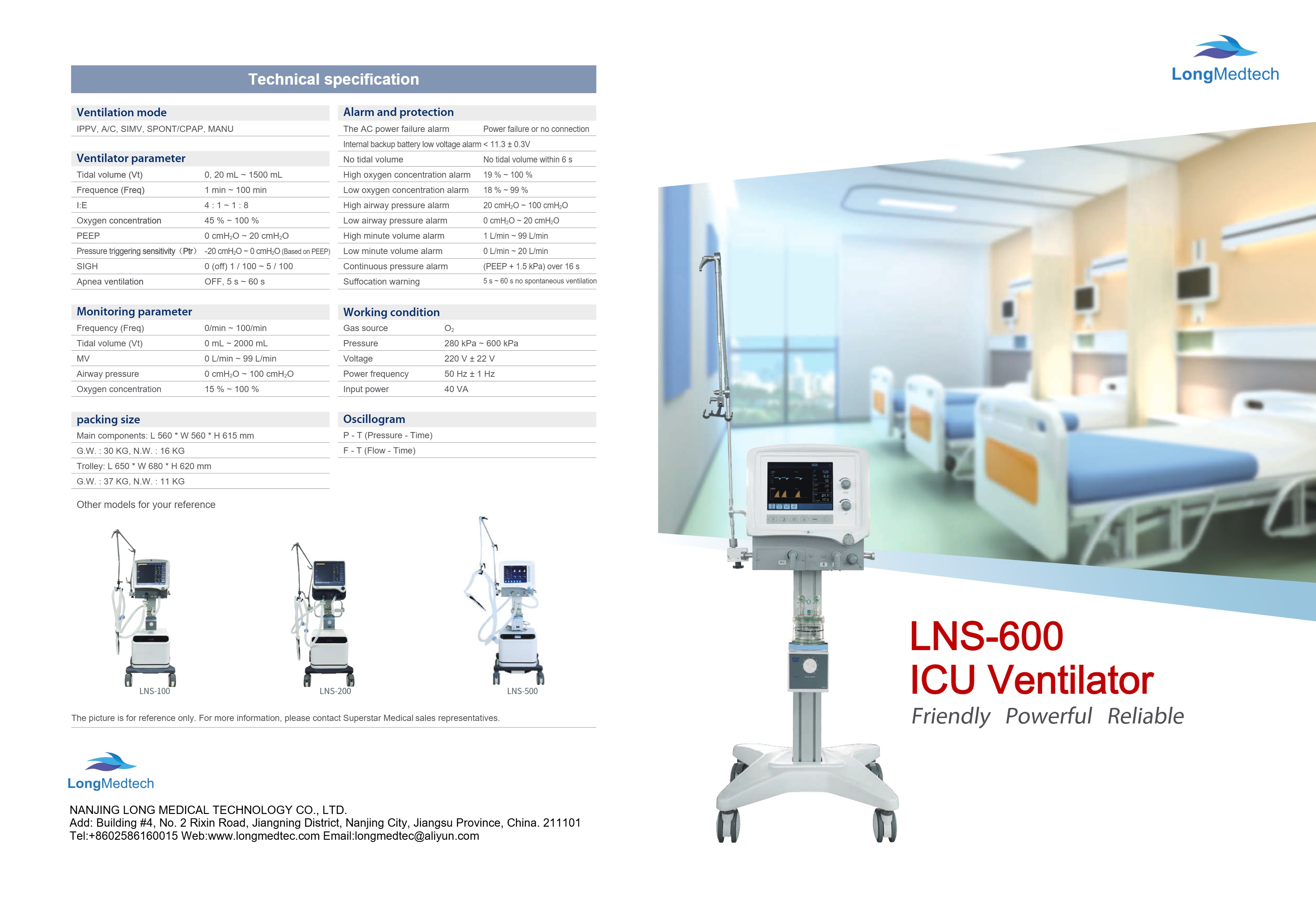 Ventilador de UCI LNS-600-1
