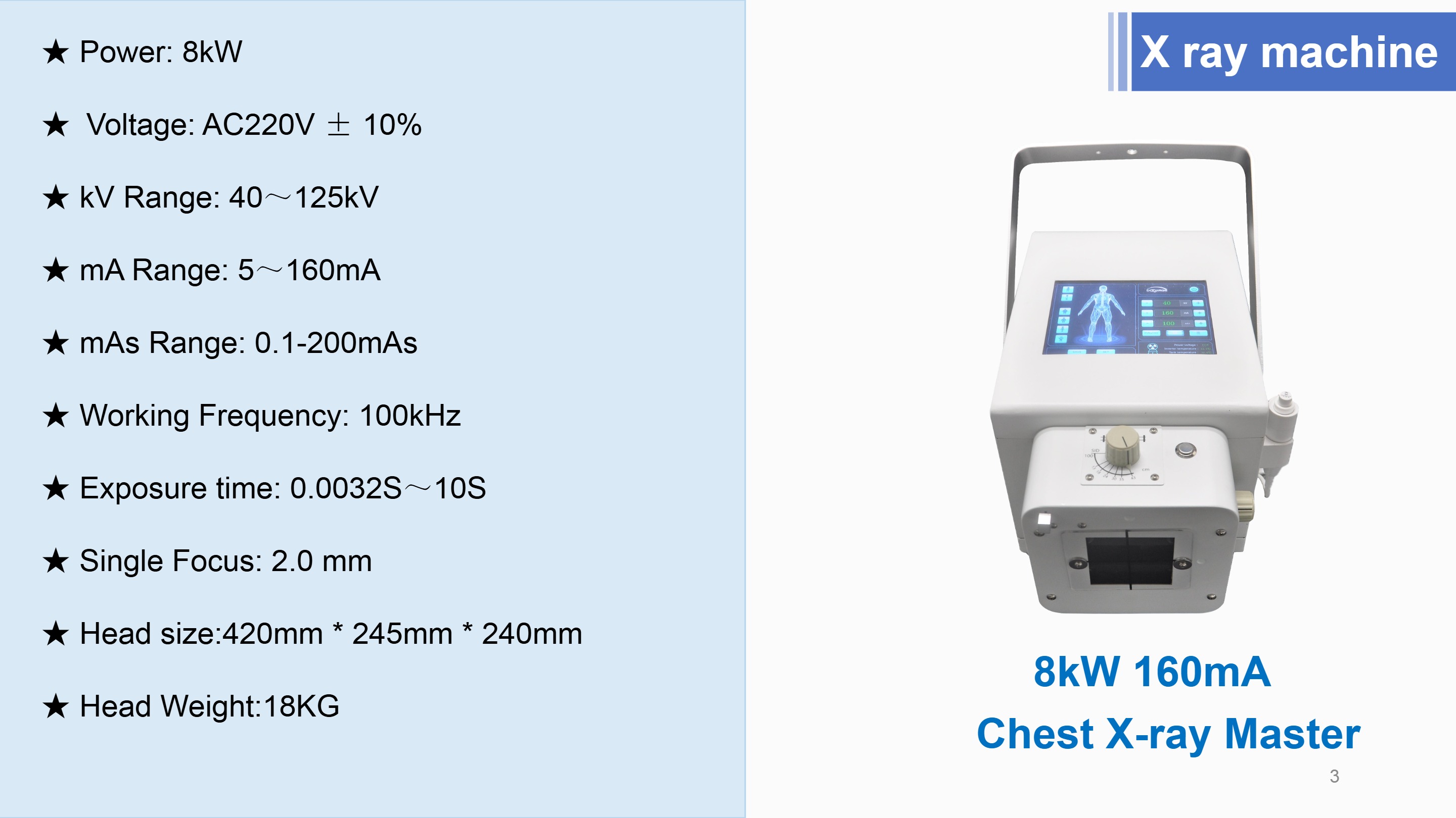 Appareil &agrave; rayons X portable LXR-800 (analogique)-3