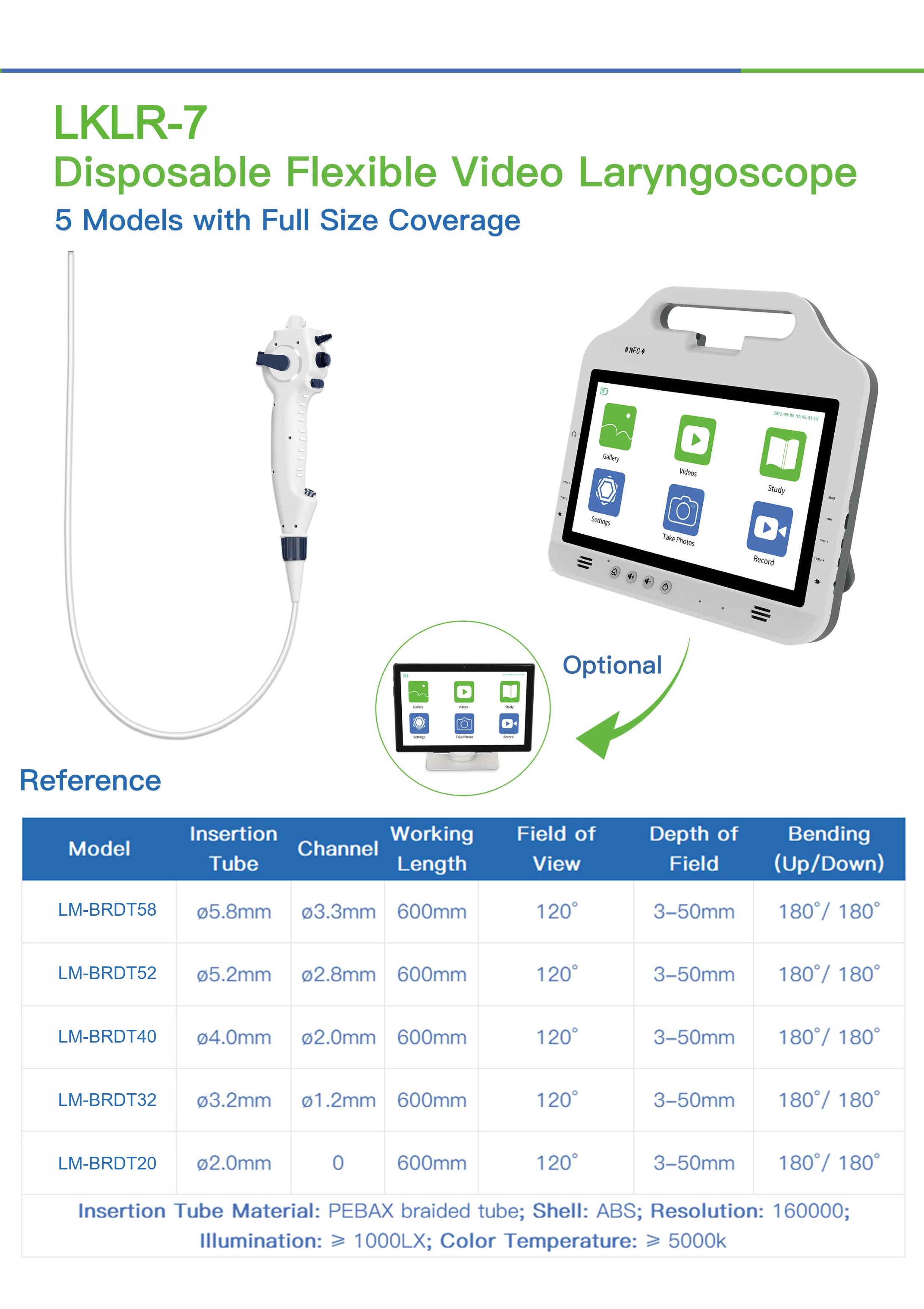 LKLR-6 Flexible Video Laryngoscope LKLR-7 Disposable Flexible Video Laryngoscope-3