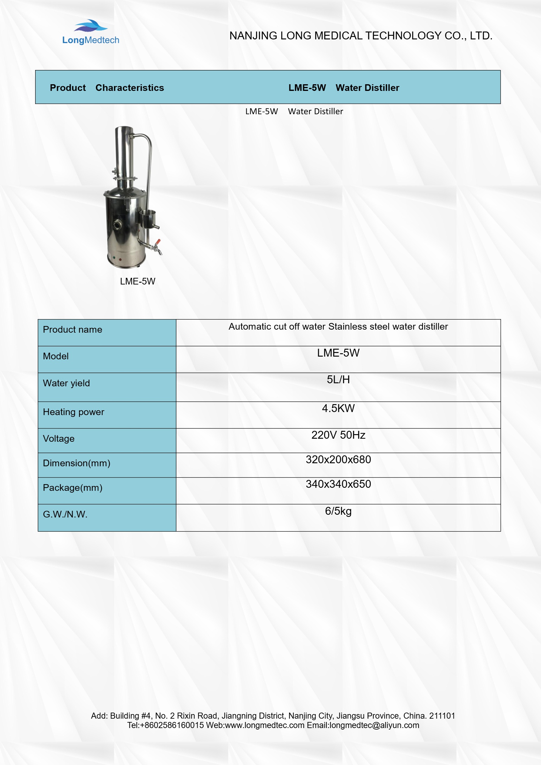 LME-5W Water Distiller -1
