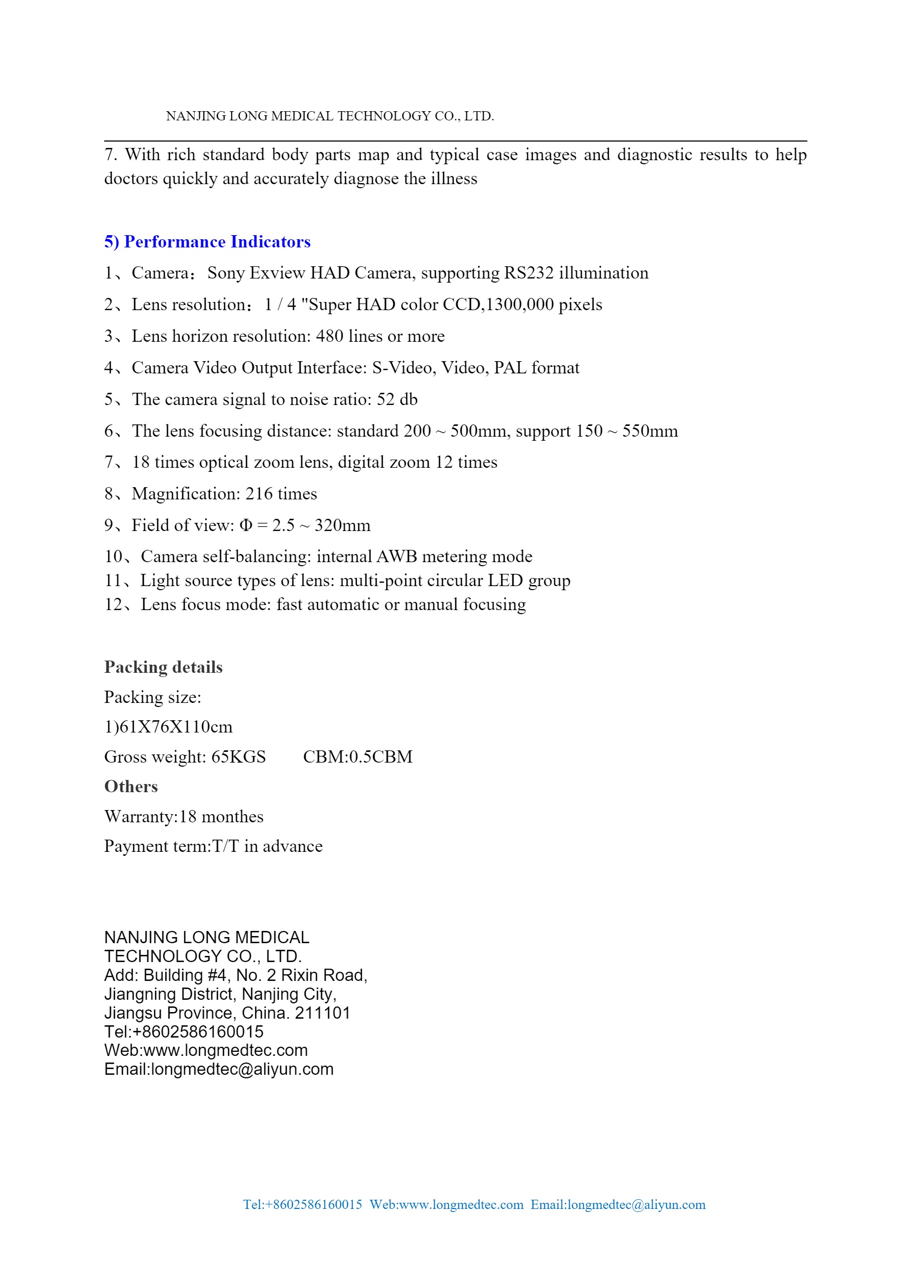 Colposcope optique num&eacute;rique LSJ-305 avec cam&eacute;ra HD-3