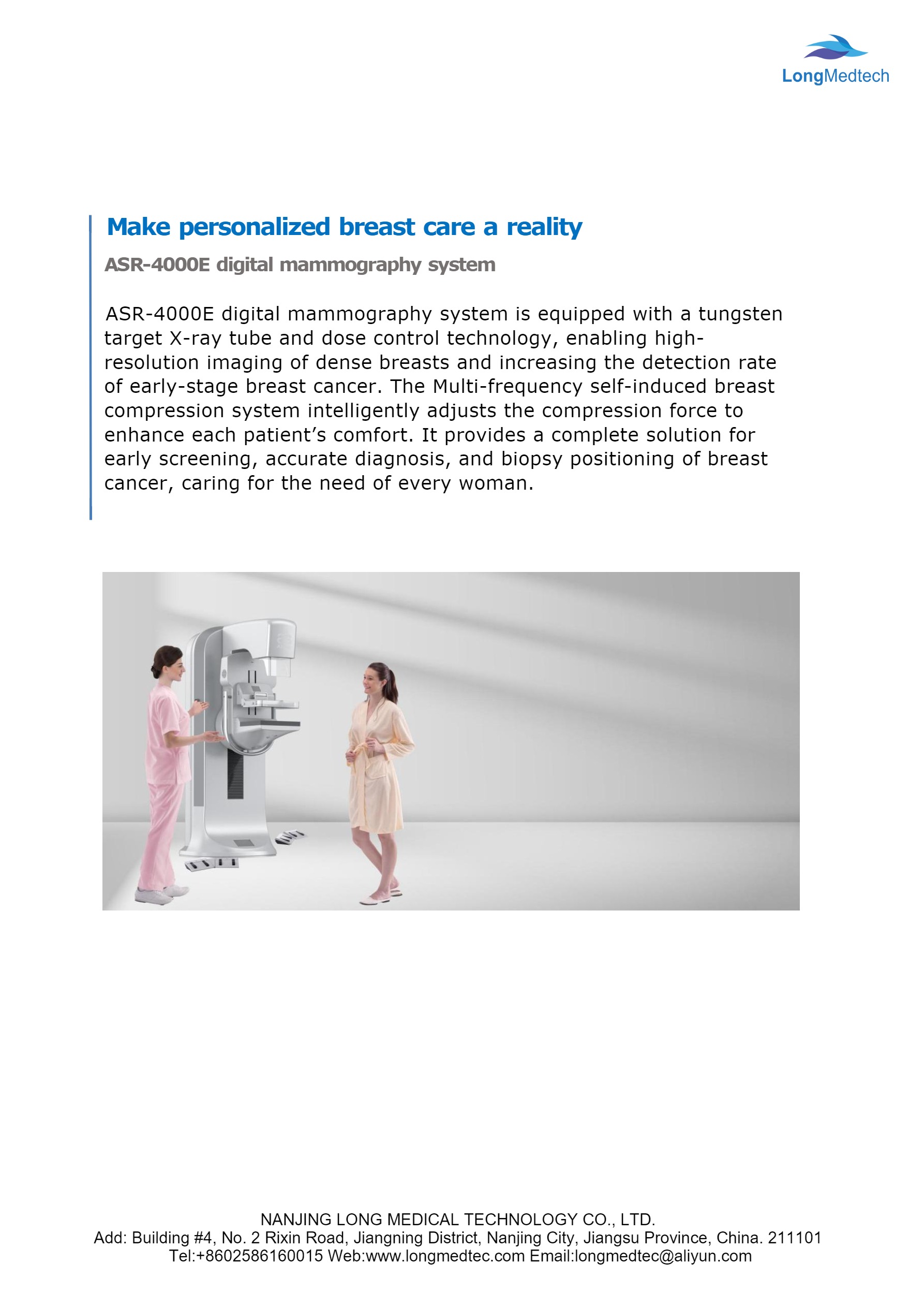 Fiche technique du produit ASR-4000E pour le syst&egrave;me de mammographie num&eacute;rique-2