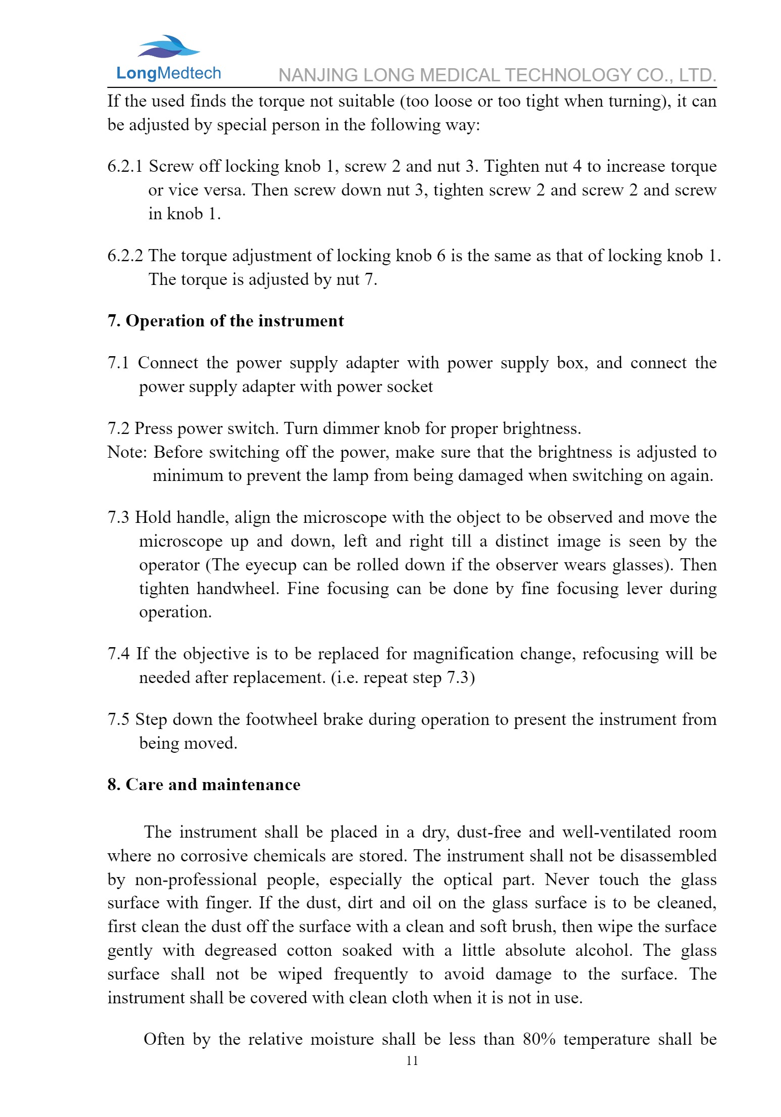 LYC120 LYC130 Operation Microscope Use Manual (1)-13