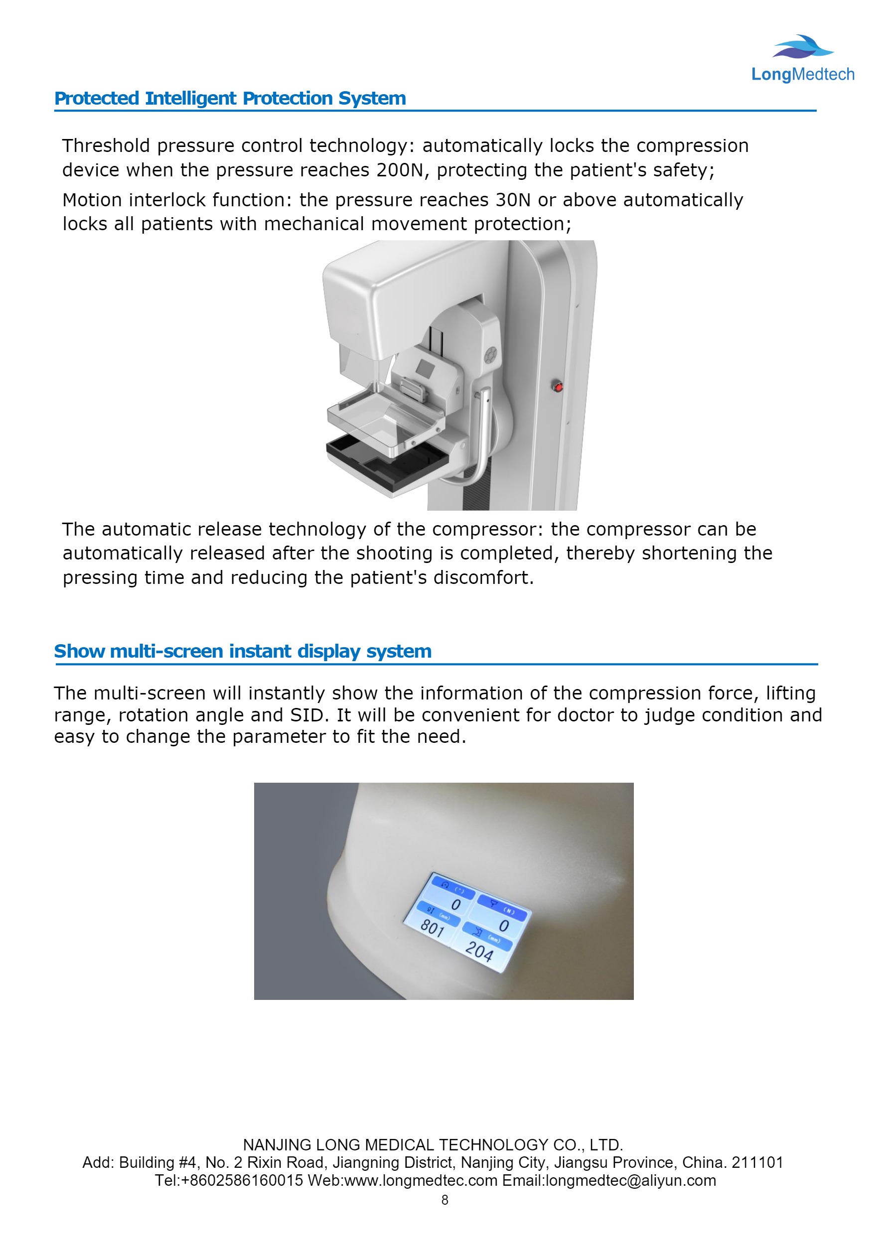 Fiche technique du produit ASR-4000E pour le syst&egrave;me de mammographie num&eacute;rique-8