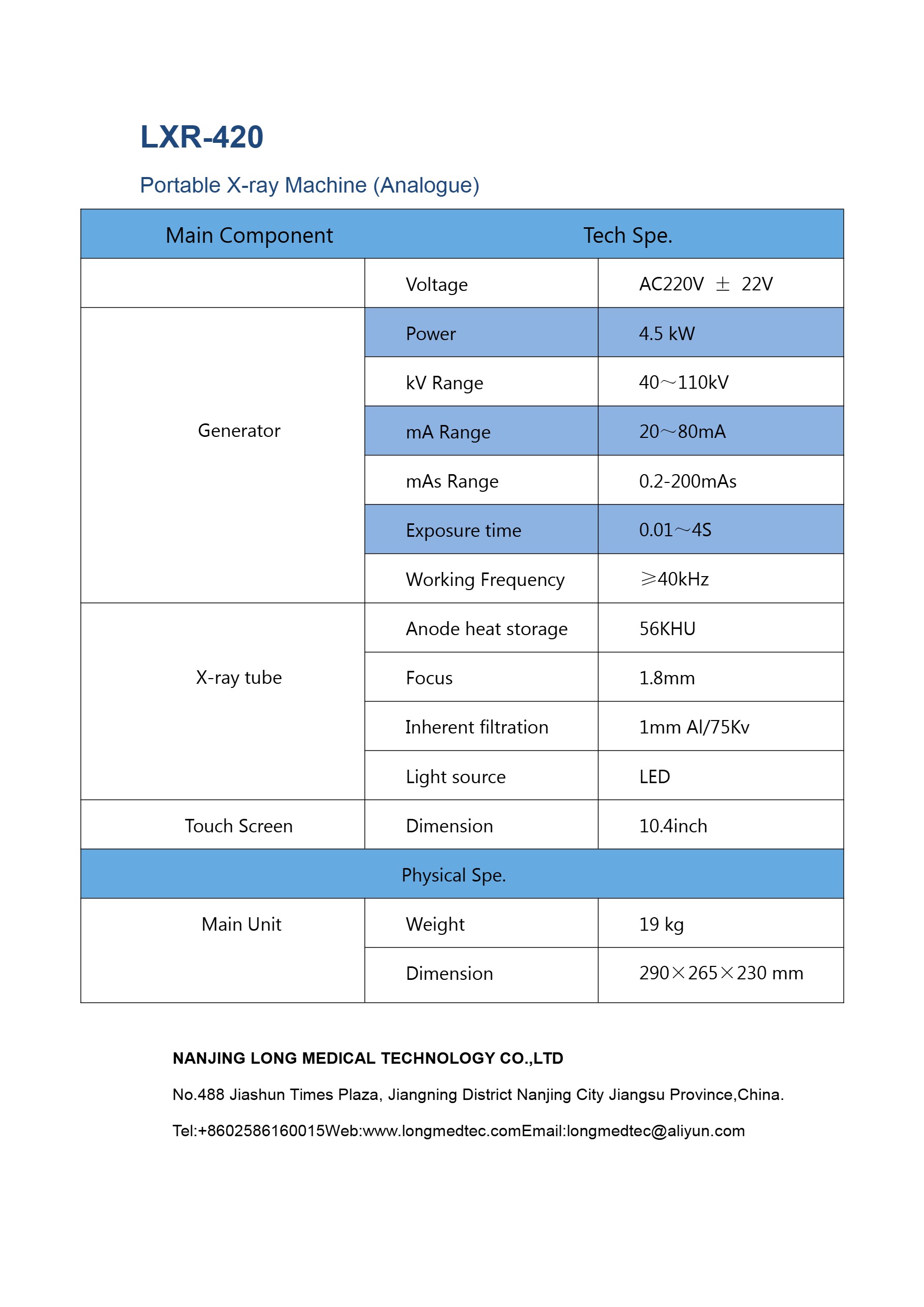 LXR-420 Portable X-ray Machine (Analogue)-1