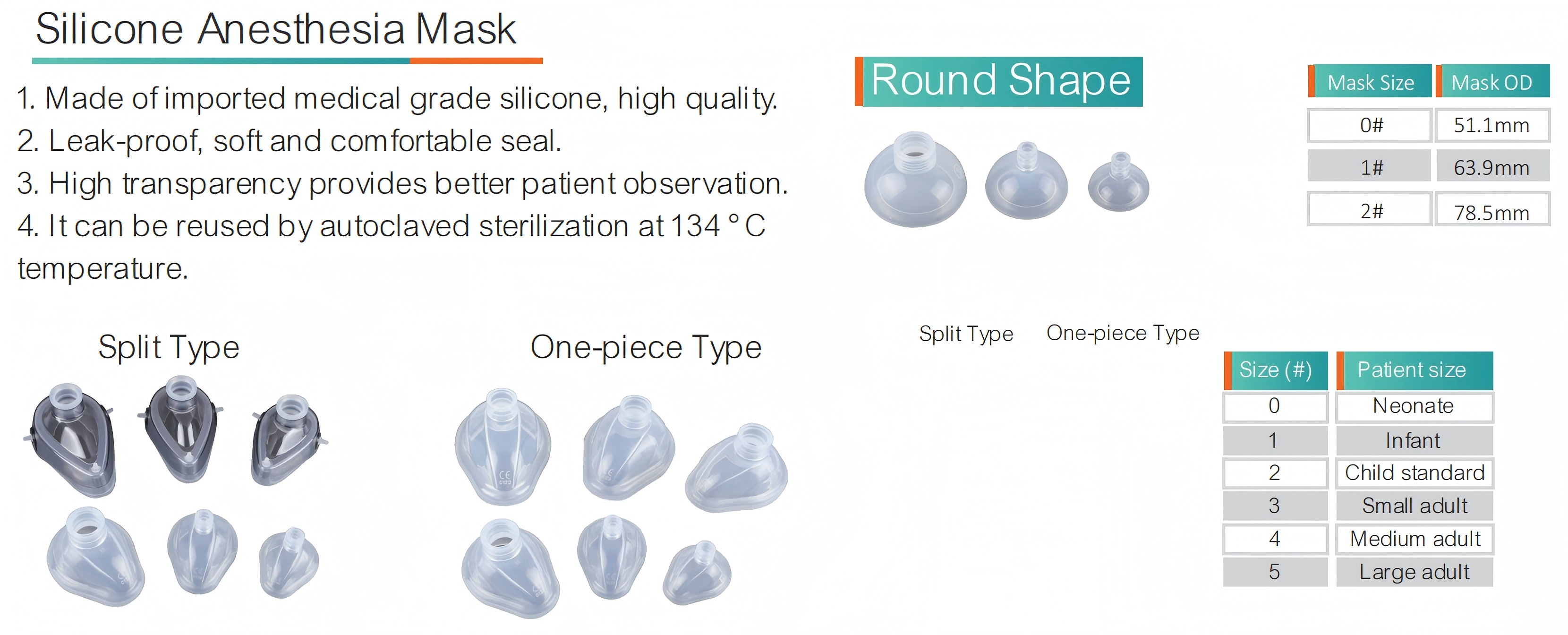 Silicone Anesthesia Mask