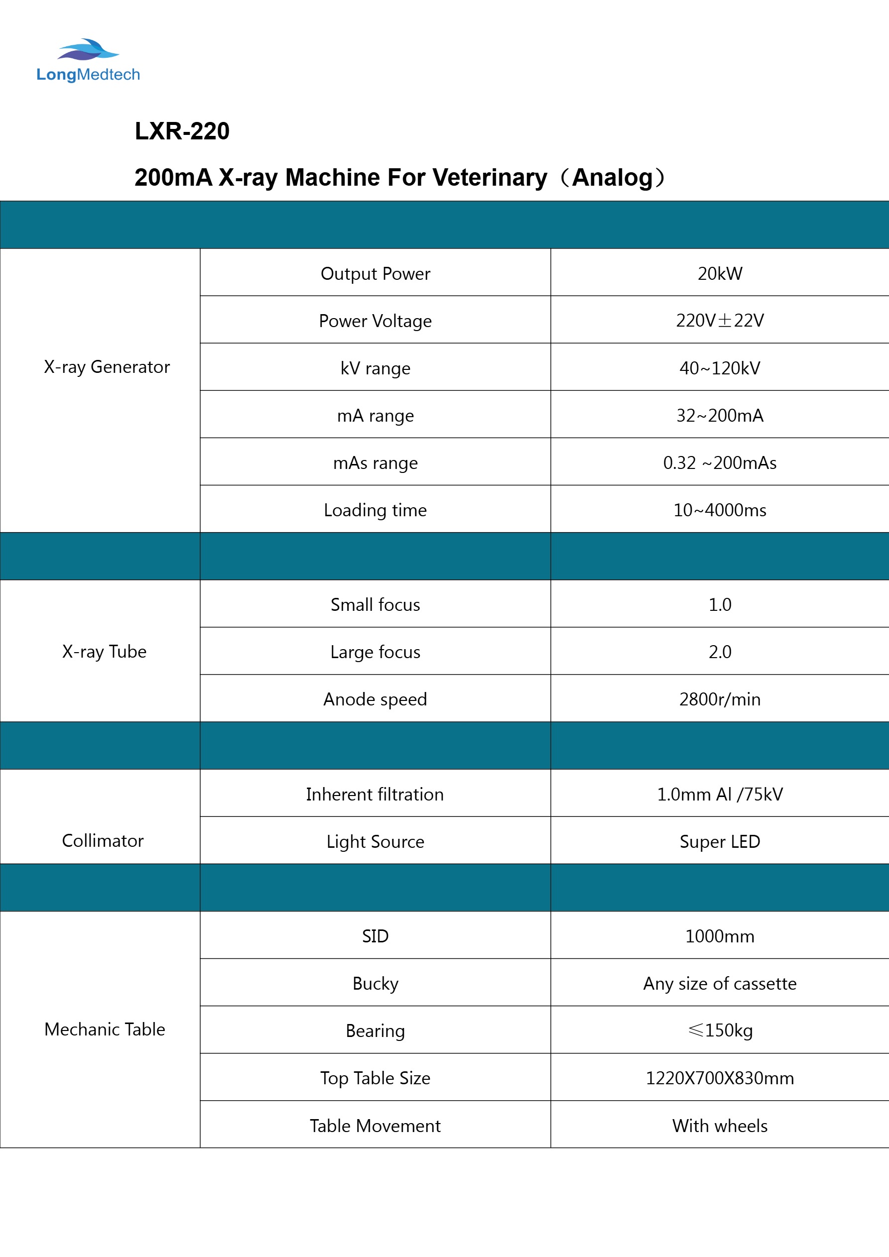 LXR-220 200mA мал эмнэлгийн рентген аппарат (аналог)-1