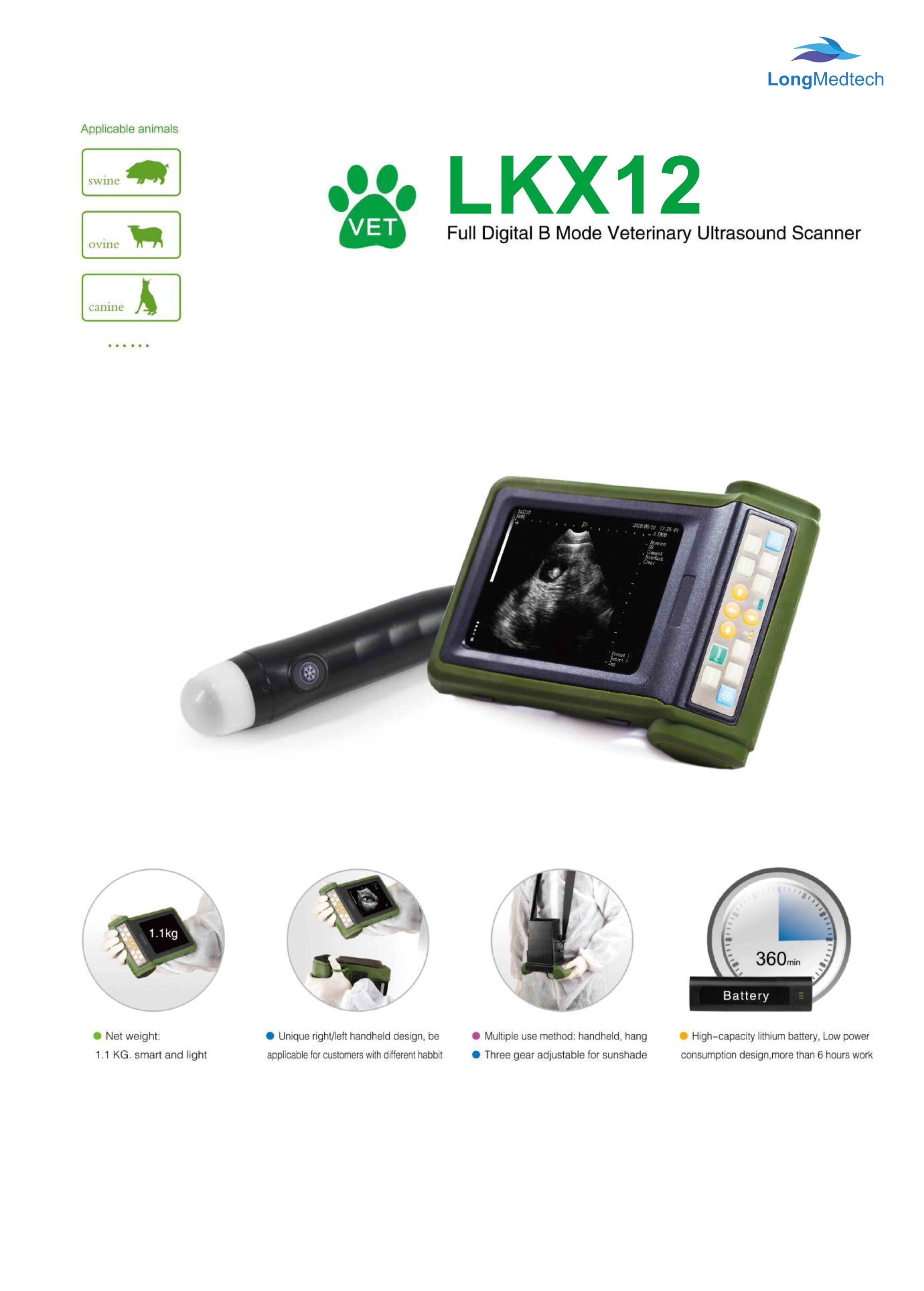 LKX12 Full Digital B Mode Veterinary Ultrasound Scanner-1