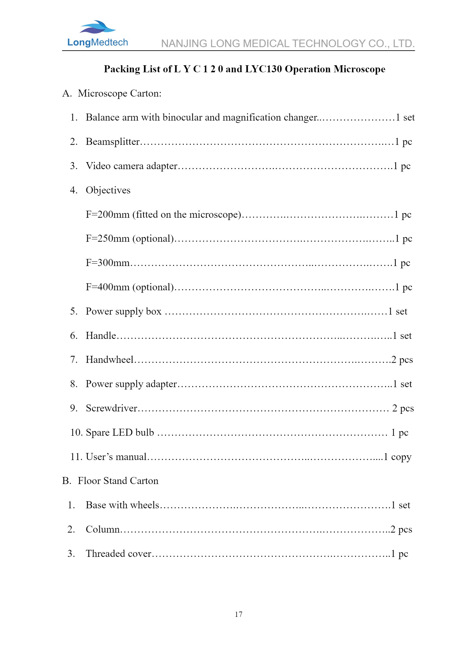 LYC120 LYC130 Operation Microscope Use Manual (1)-19
