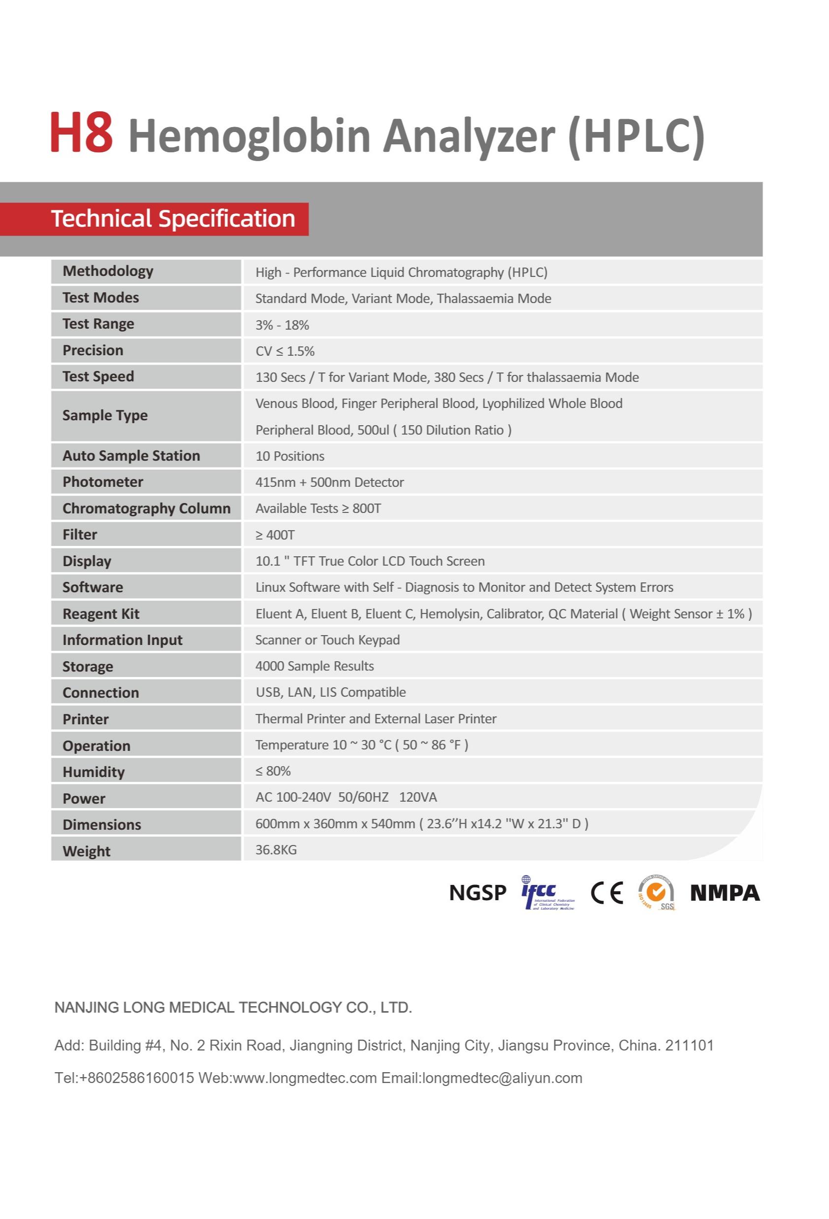 HBA1C H8 Hemoglobin Analyzer (HPLC)-1(2)