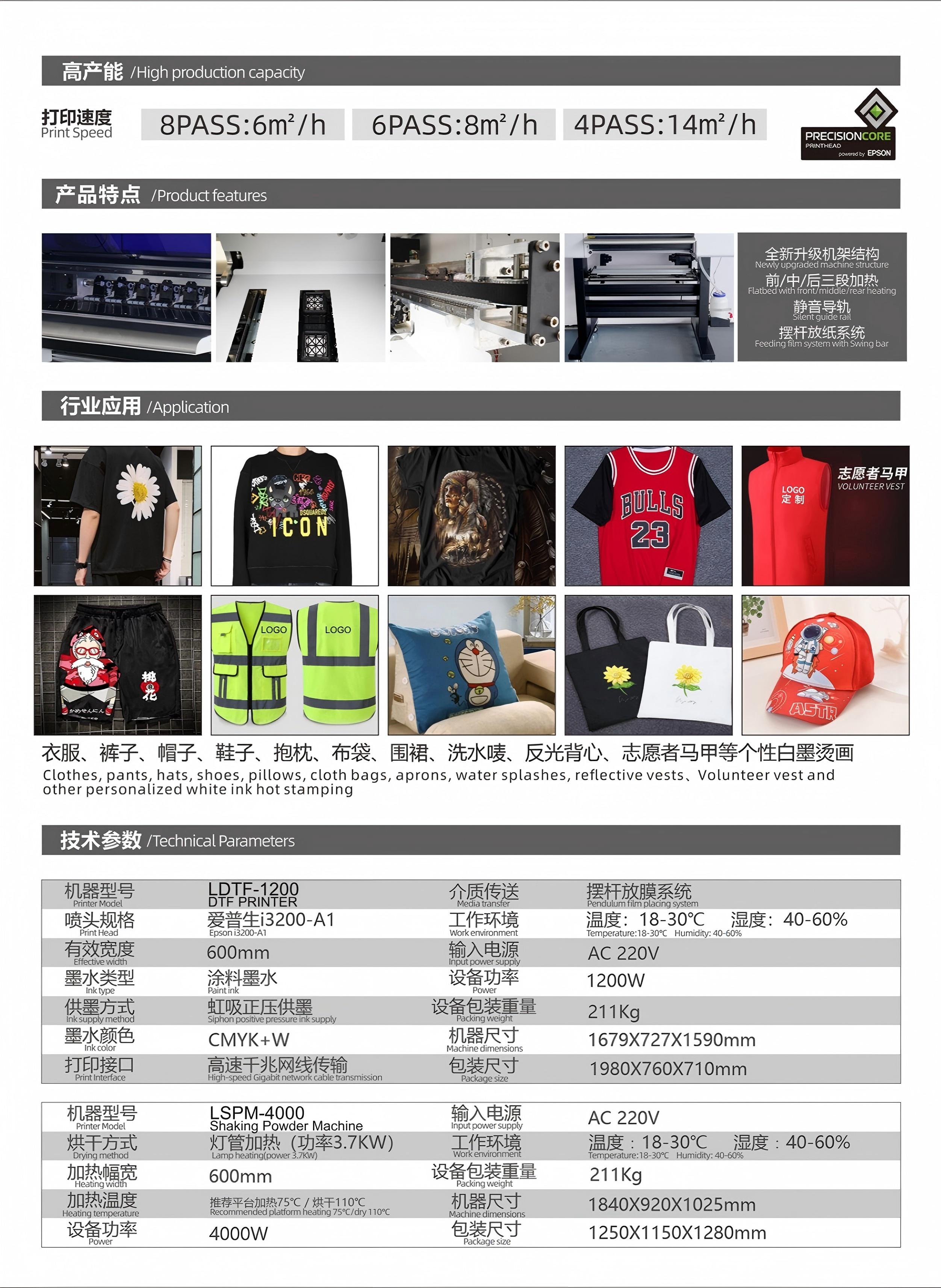 LDTF-1200 LSPM-4000 DTF نظام الطابعة ومسحوق شاكر-1