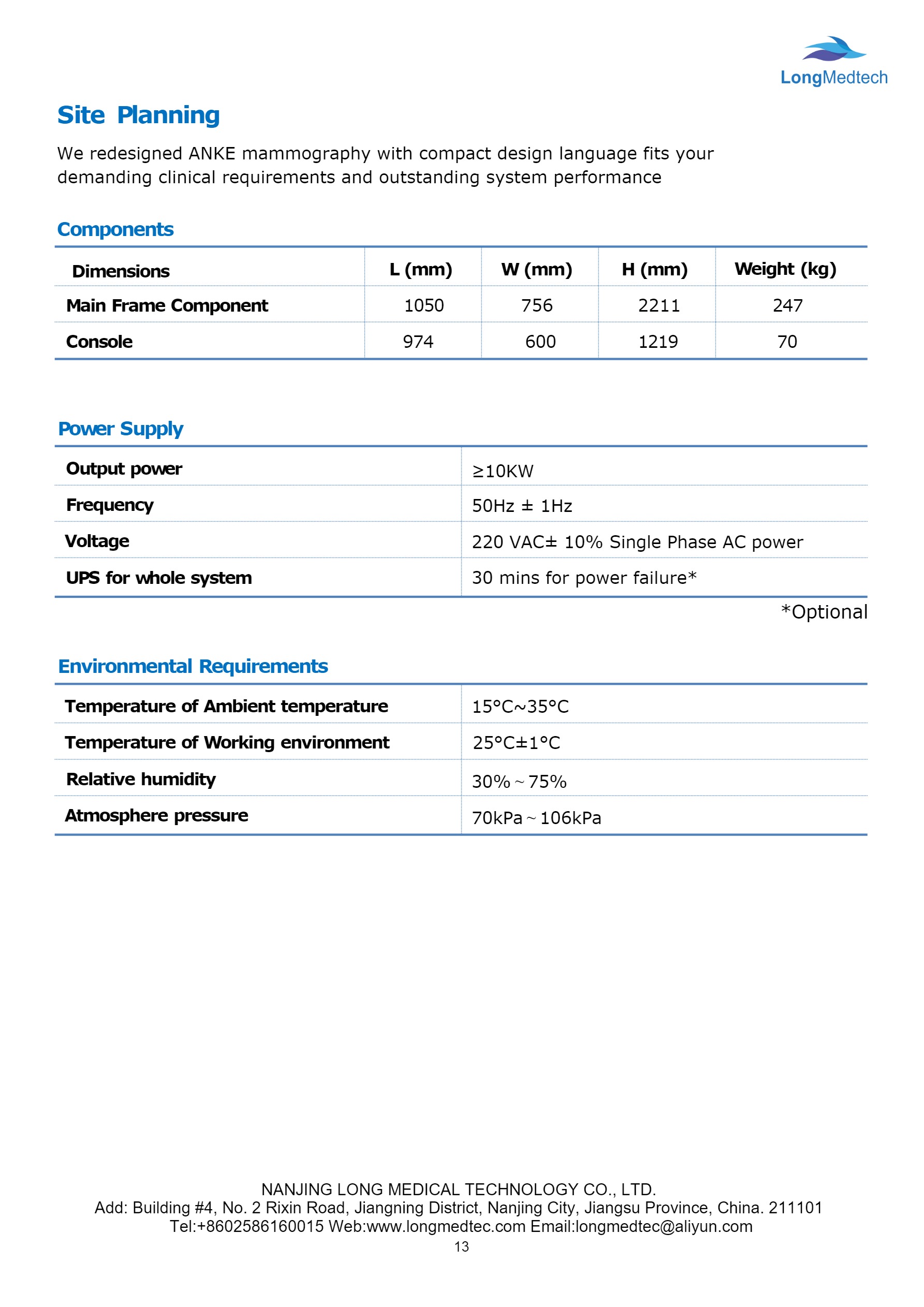 Fiche technique du produit ASR-4000E pour le syst&egrave;me de mammographie num&eacute;rique-13