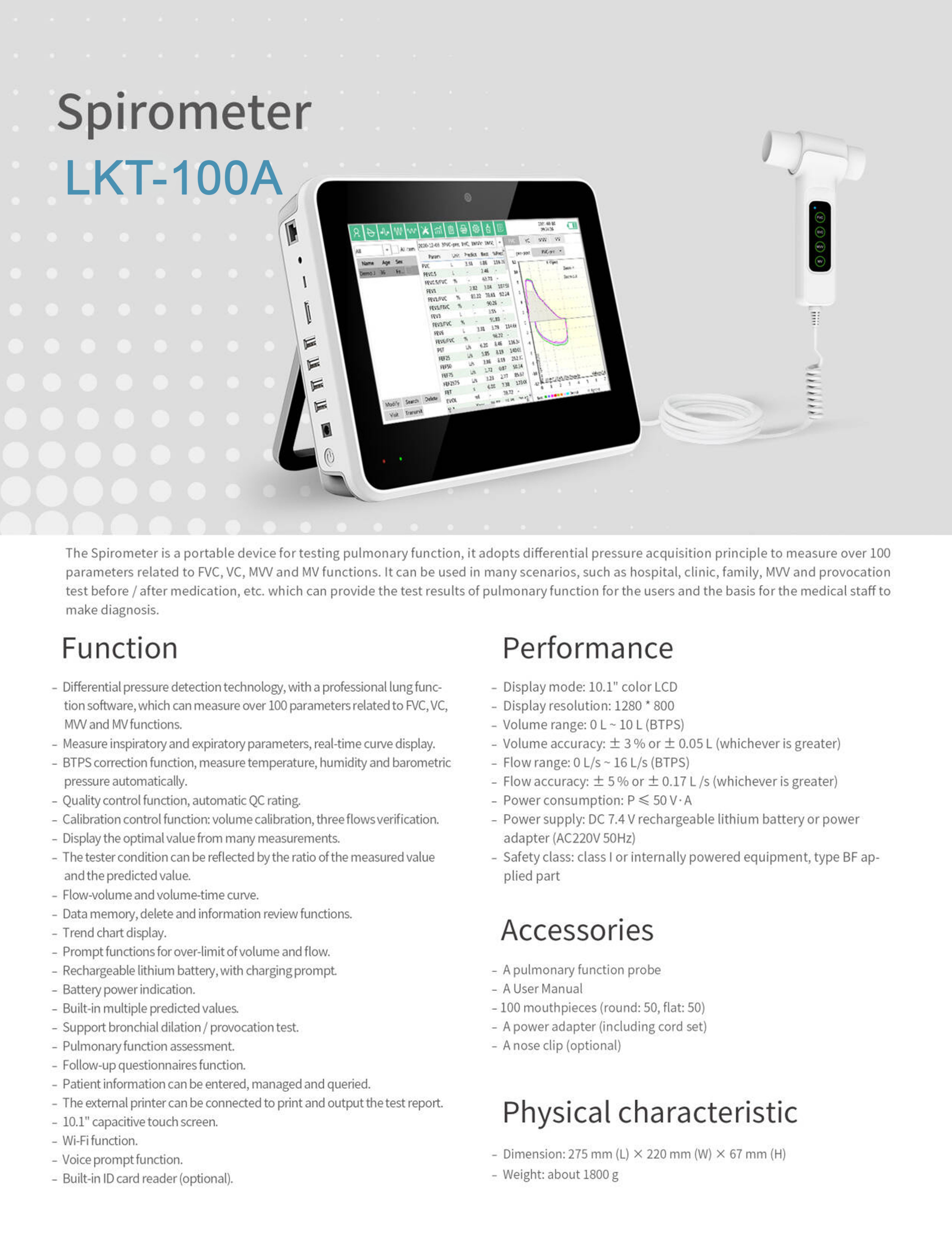 LKT-100A Spirometer-1