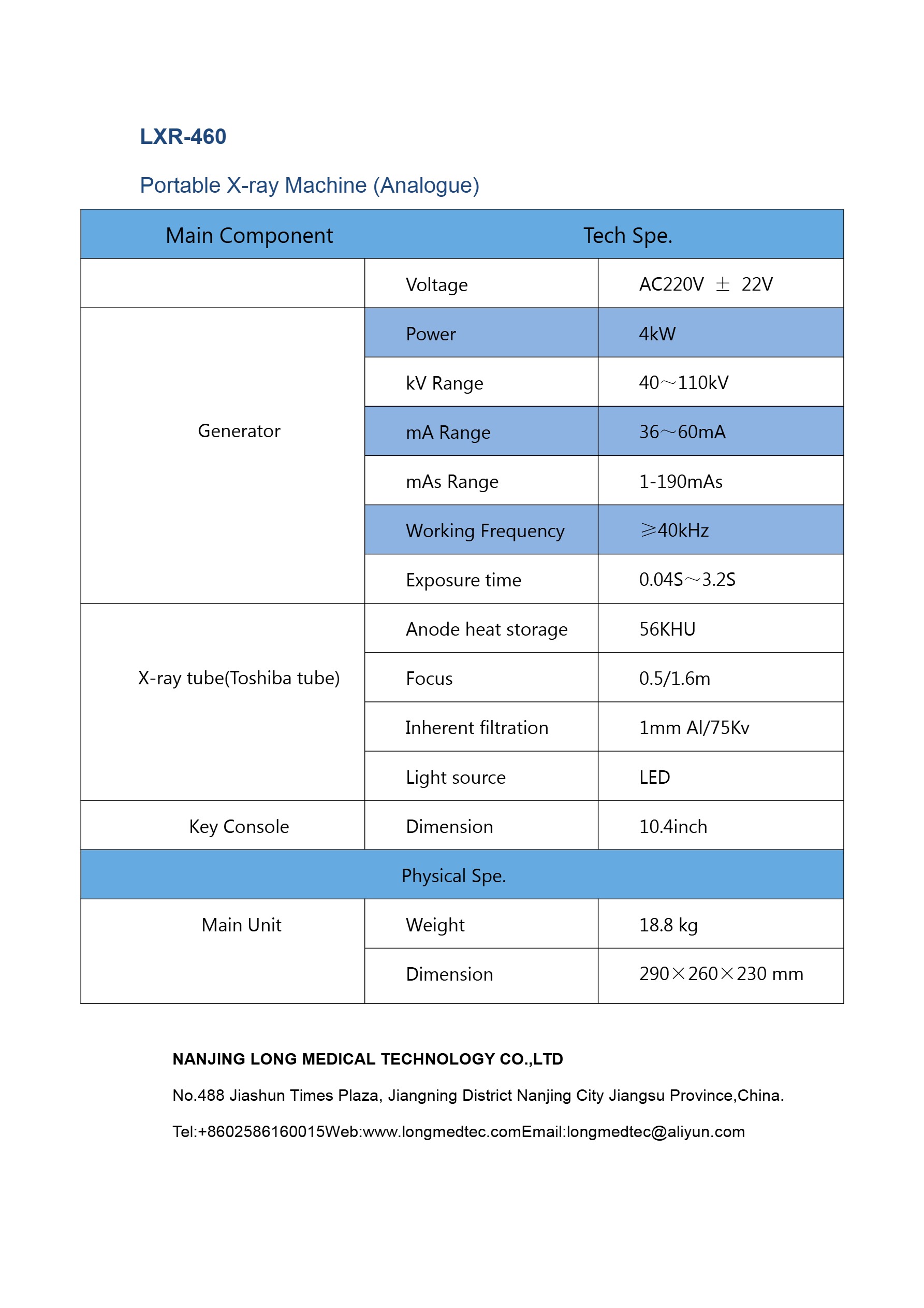 LXR-460 Portable X-ray Machine (Analogue)-1