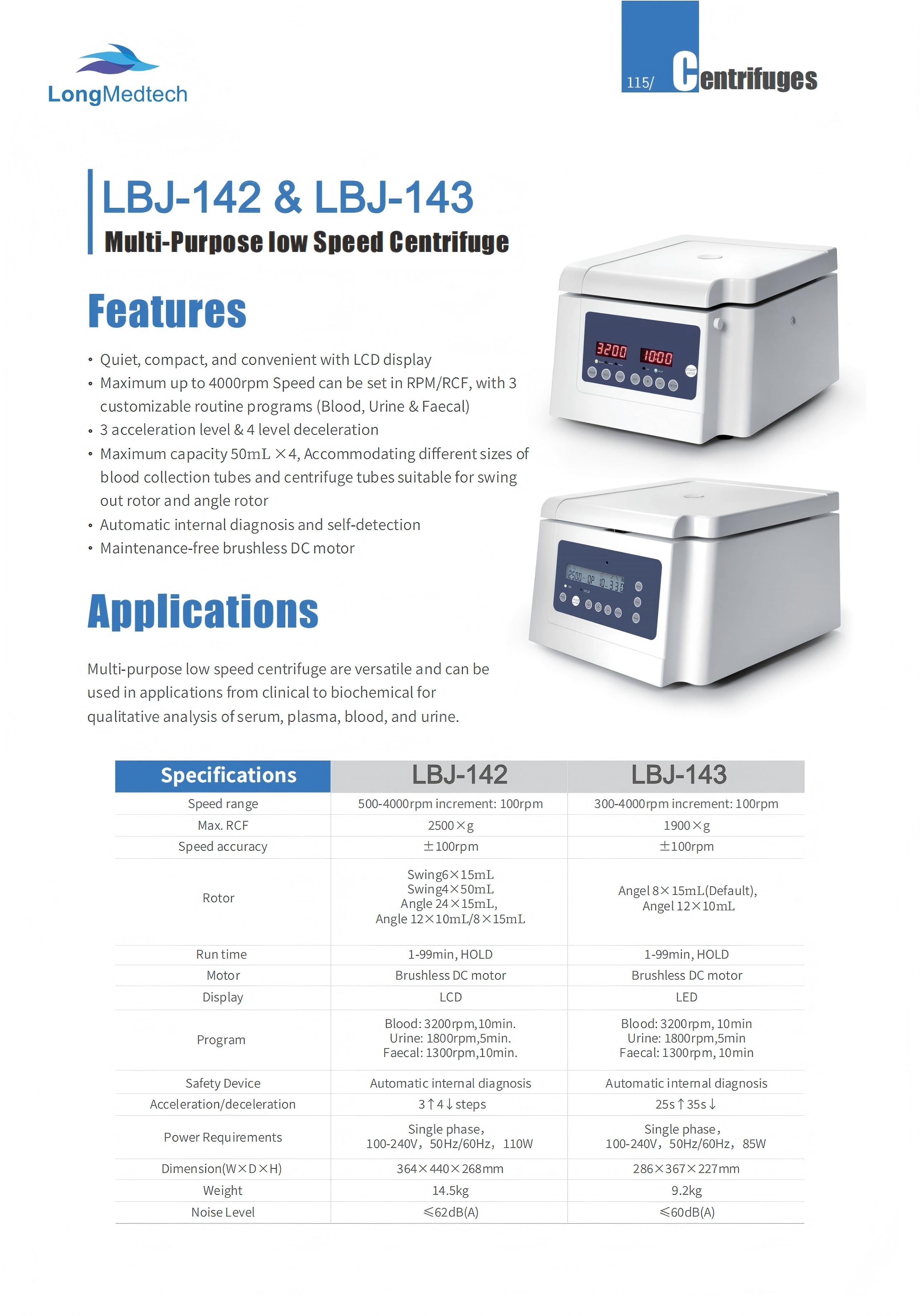 LBJ-142 & LBJ-143 Multi-Purpose Low Speed Centrifuge-1