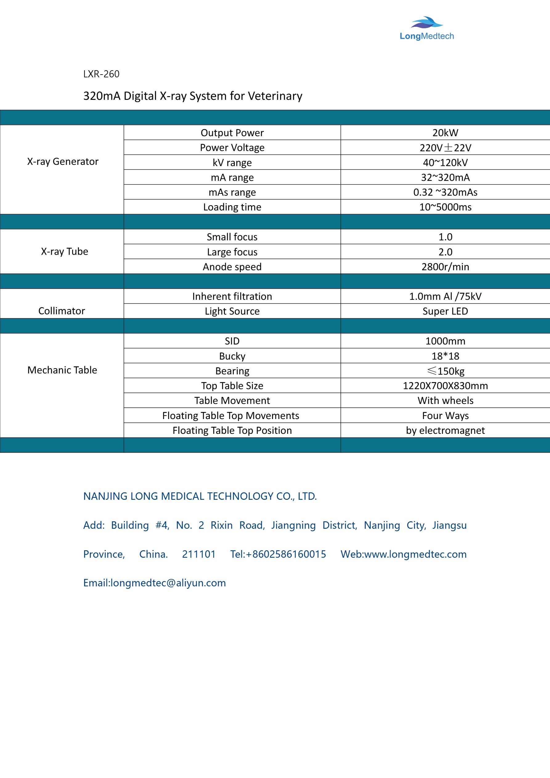 LXR-260 320mA Digital X-ray System for Veterinar-1